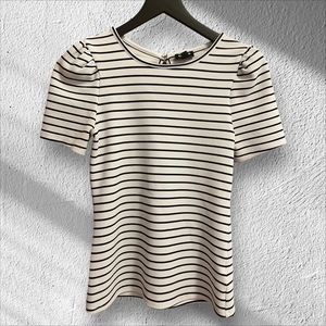 Express Factory Striped Top Black & White
